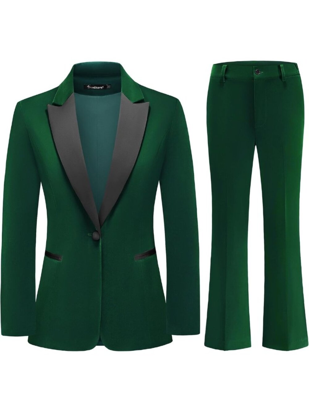 Chic Women's 2-Piece Velvet Blazer & Pants Set - Elegant Formal Outfit